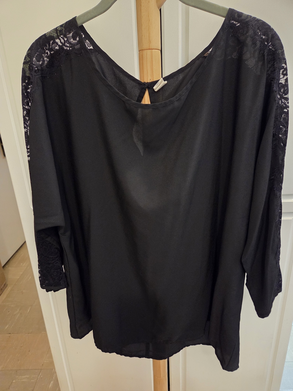 Old Navy Black Lace-Trim Blouse